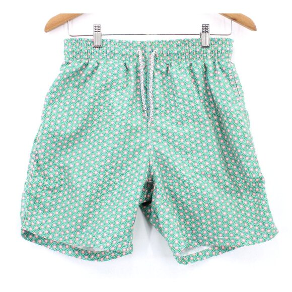 Vintage Michael's Shorts Men Pink Geometrical Pattern Drawstring Retro Small 90s - Picture 1 of 8